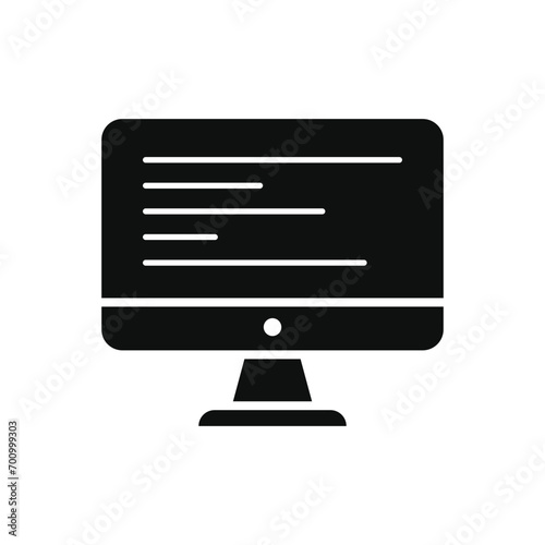 monitor with programming code lines icon vector