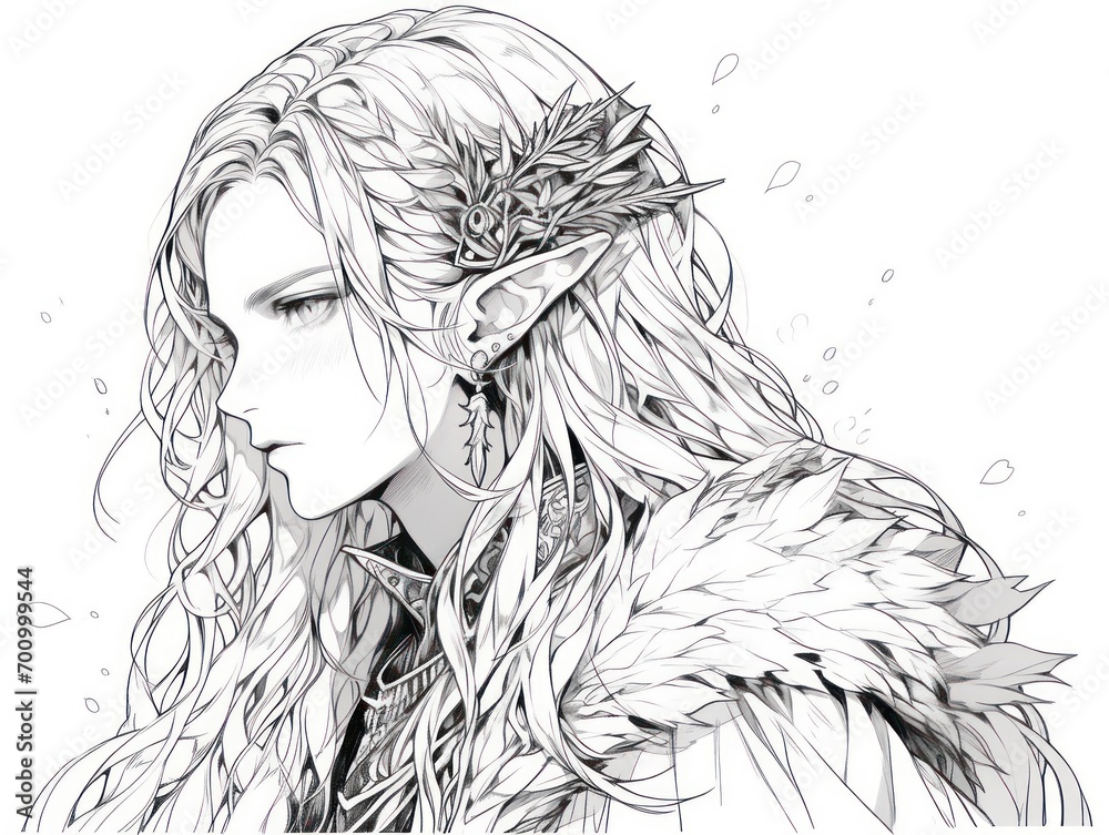 Fototapeta premium elven. Coloring Book, Coloring pages