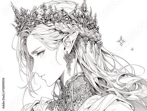 elven. Coloring Book, Coloring pages