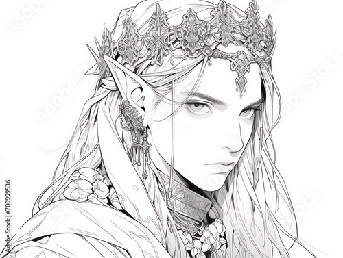 elven. Coloring Book, Coloring pages