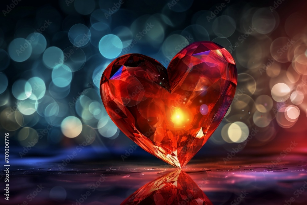 Glamorous heart. Backdrop with selective focus and copy space Glamorous heart. Backdrop with selective focus and copy space