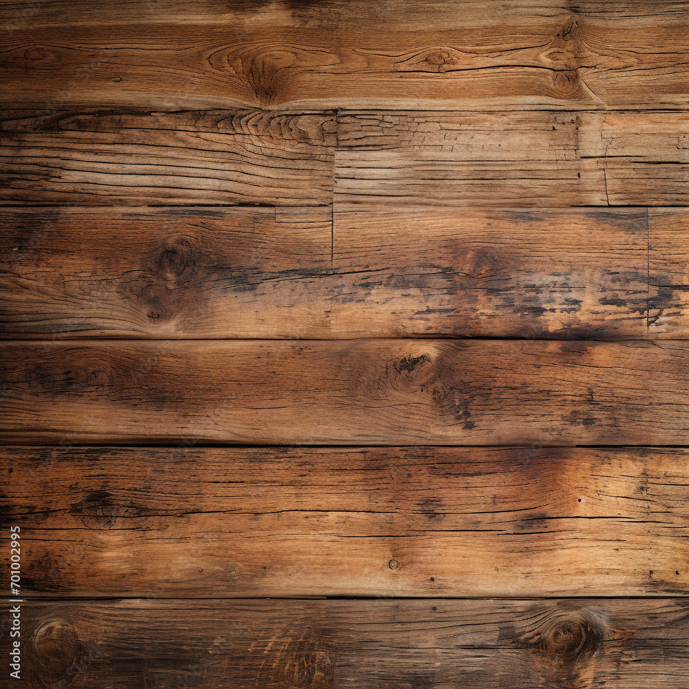 Old wood texture background. Floor surface with natural pattern. Grunge surface. Brown background with natural wood texture. Horizontal wood panel with a dark pattern ideally shaped for interior. - obrazy, fototapety, plakaty 