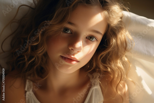 Portrait of a Young Beautiful Girl look into the camera