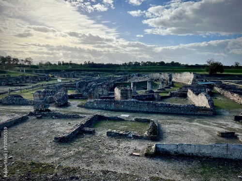 View of the excavations of the Sibari Archaeological Park. Calabria. Italy