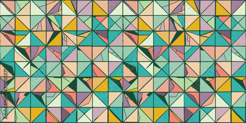 Broken and stylish colored tiles. Vector square tiles of various colors. Stylish broken cracked tiles.