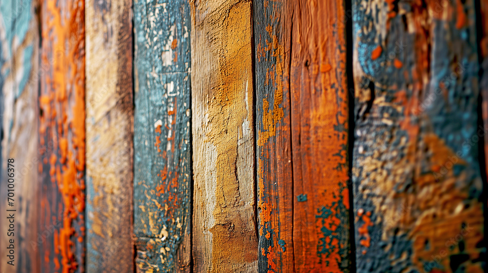 old wood texture background. worn wooden wall with peeling paint.