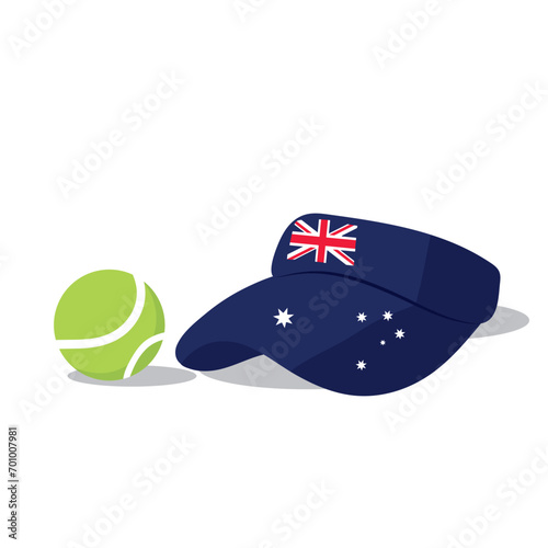 australia tennis cap and ball