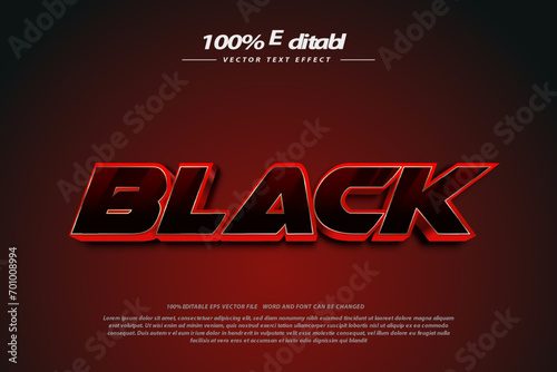 Editable Black text effect, 3d text effect movie style