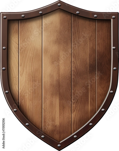 medieval wooden shield board photo