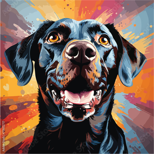 dog vector pop art style vector illustration. colorful animal art