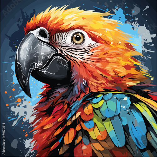 a parrot vector pop art style vector illustration. colorful animal art