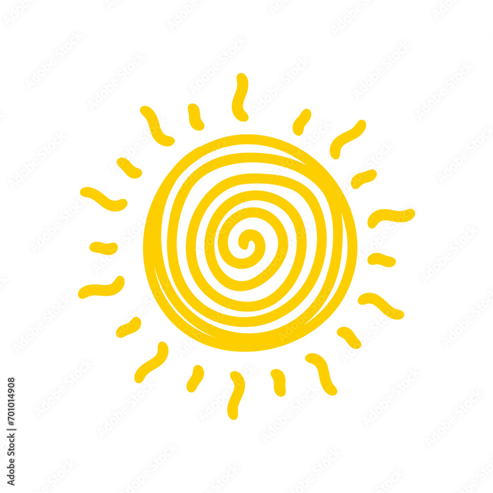 Simple hand drawn cartoon sun. morning weather decorative elements for children Simple hand drawn cartoon sun. morning weather decorative elements for children