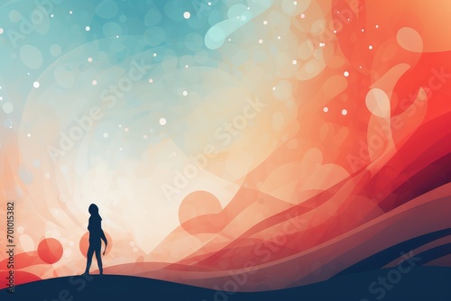 illustration of a woman silhouette on abstract background with bokeh. February 22: Castella de la Plana