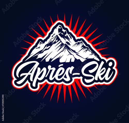 Apres-Ski Logo Berge Party Ski Urlaub Après-Ski