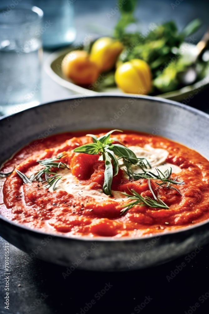 hot italian pomodoro sauce with steam