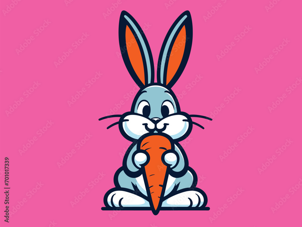 Obraz premium rabbit with carrot, art