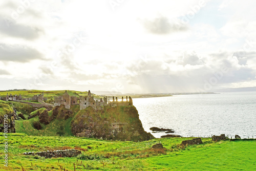 Portrush; Northern Ireland - september 15 2022 : Dunluce castle photo