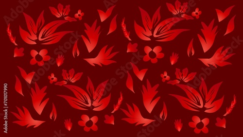 Red floral seamless pattern background illustration