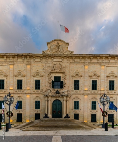 view of the Premier Minister of Malta Palace in downtown Valletta photo