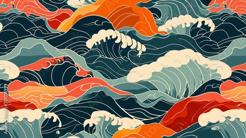 Background of japanese style wave pattern teture
