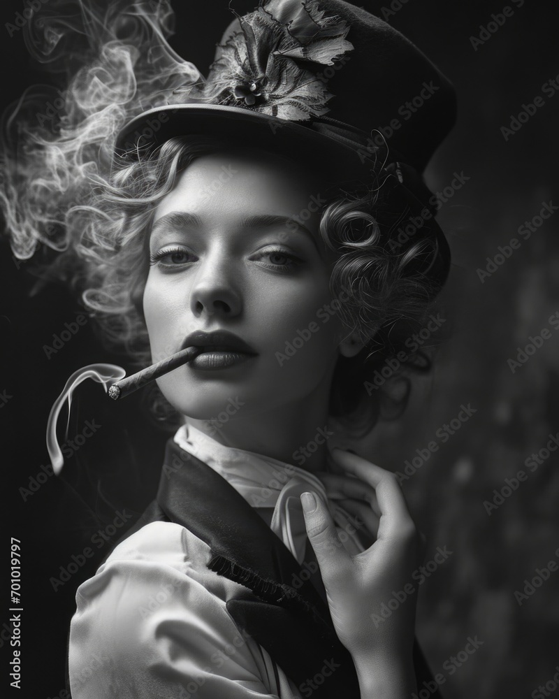 Fototapeta premium Elegant Retro Fashion Portrait