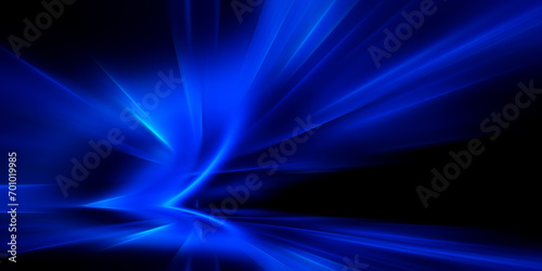 Abstract futuristic background with fractal horizon in sky blue tones