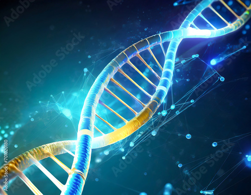 dna helix on blue background