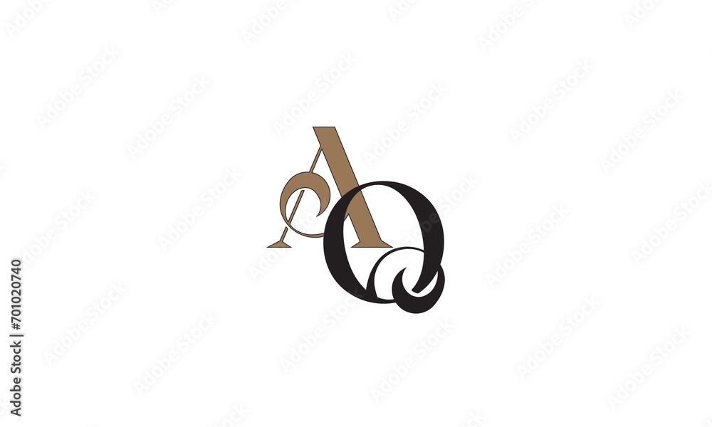 AQ, QA , A , Q , Abstract Letters Logo Monogram