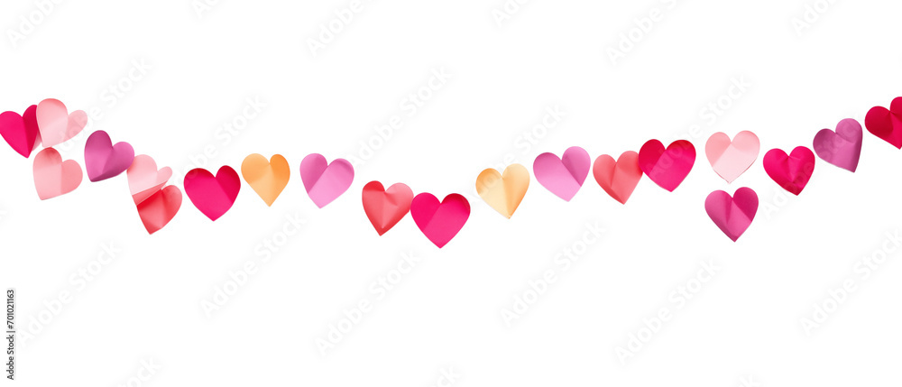 red yellow pink hearts garland