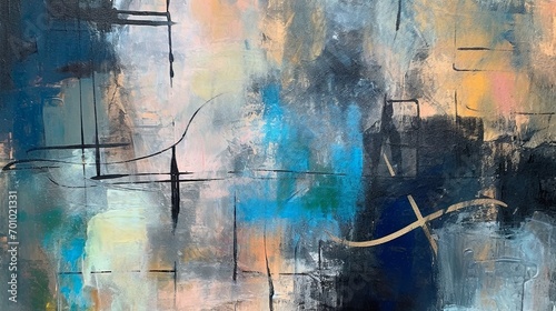 Fototapeta Naklejka Na Ścianę i Meble -  Oil paint drawing. Abstract colored background. Abstraction in the style of impressionism. Modern surrealist painting. Good as a poster for wall decor. Surreal design generative AI