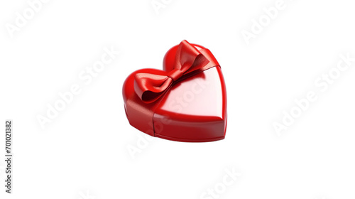 Valentine's day gift box isolated on transparent background, Generative ai
