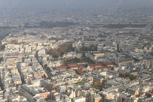 Aerial view of the city of Paris. One of the most visited capitals in the world.