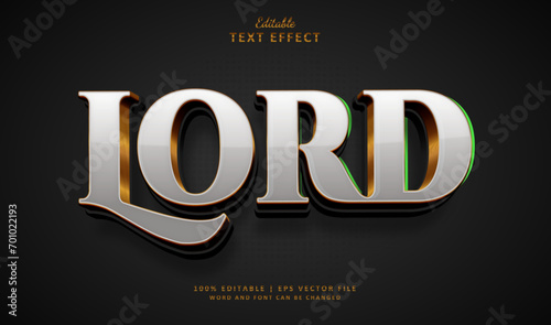 Lord Editable Text Effect Style Luxury Silver and Gold