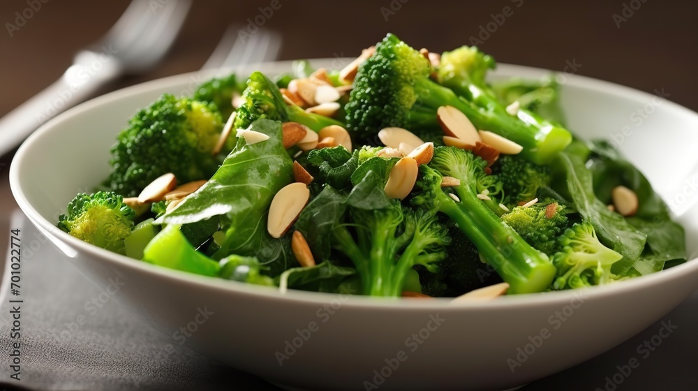 Vibrant Spinach and Broccoli Salad, Fresh Greens with Nutritious Combination and Zesty Dressing Vibrant Spinach and Broccoli Salad, Fresh Greens with Nutritious Combination and Zesty Dressing