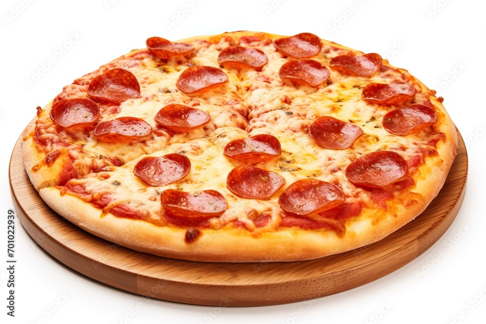 Satisfying Pepperoni Pizza with Golden-Brown Crust and Spicy Kick, Irresistible Combination of Flavors