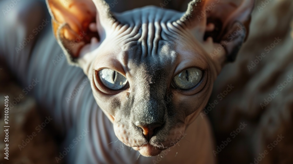 A close-up shot of a cat with mesmerizing blue eyes. Perfect for animal lovers and pet-related projects