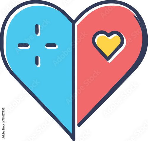 heart, icon offset fill