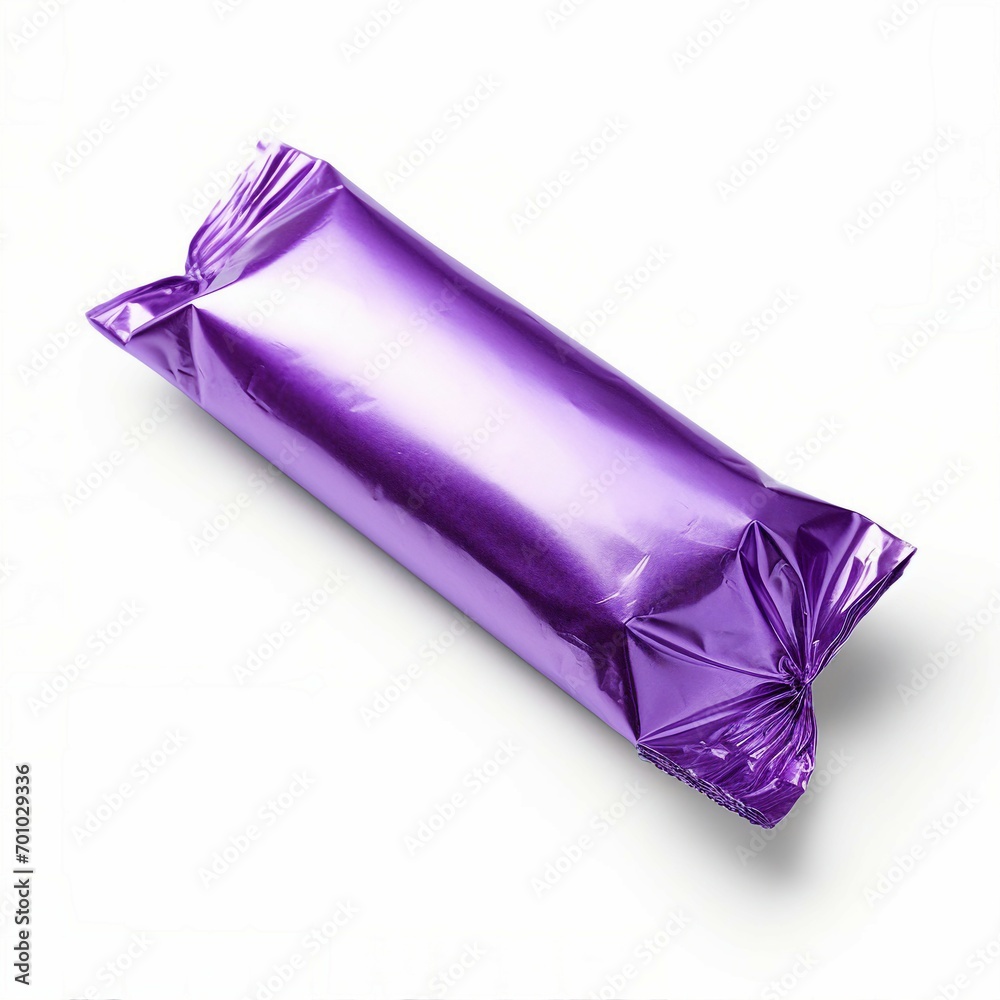 A Vivid Purple Wrapper Contrasting Against a Clean White Background