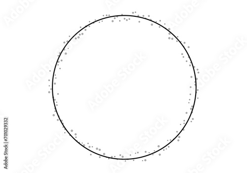 Marco circular negro con particulas. 