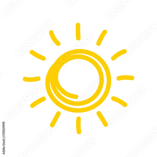 Wallpaper Mural Simple hand drawn cartoon sun. morning weather decorative elements for children Torontodigital.ca