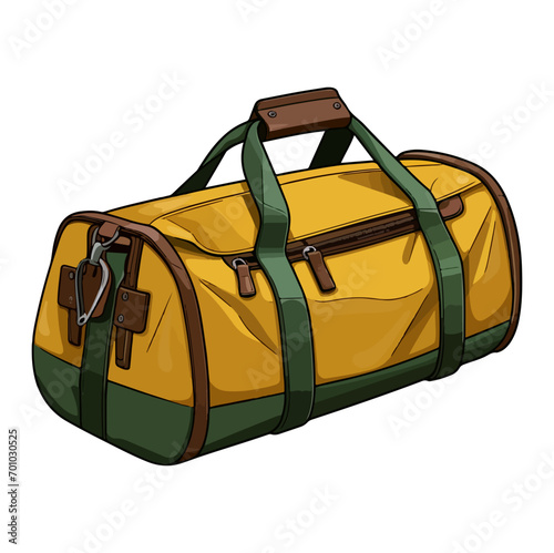 Duffle bag, Cartoon gym bag. Vector illustration