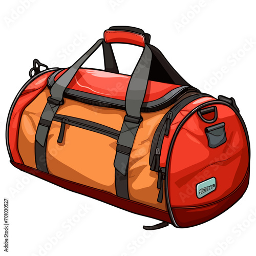Duffle bag, Cartoon gym bag. Vector illustration