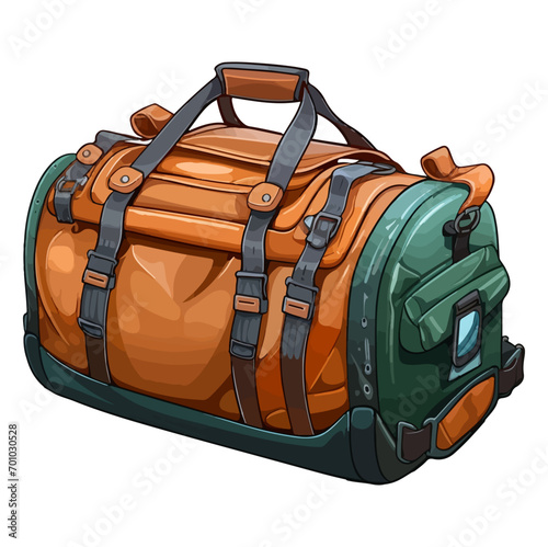 Duffle bag, Cartoon gym bag. Vector illustration
