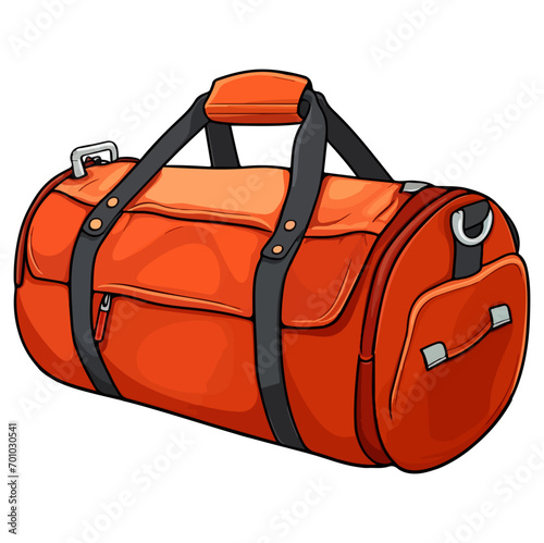 Duffle bag, Cartoon gym bag. Vector illustration