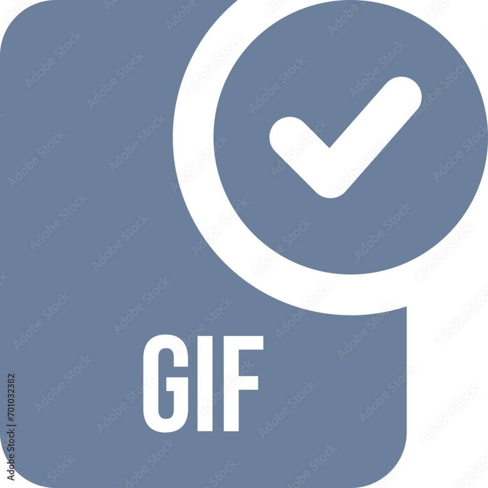 GIF File icon with black checked mark GIF File icon with black checked mark