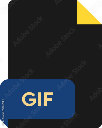 GIF File Extension  icon Crisp Corners  grey colors photo