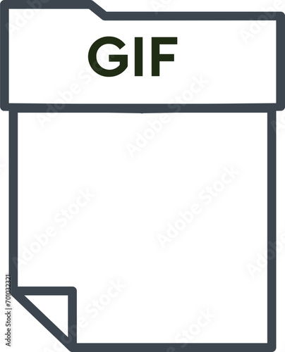 GIF File format minimal icon  with thick outline photo