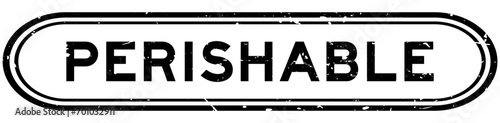 Grunge black perishable word rubber seal stamp on white background