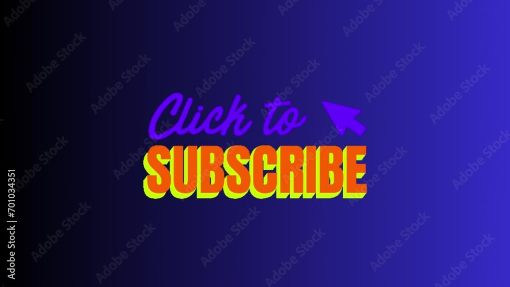 Animated click-to-subscribe icon background, logo symbol, social media ...