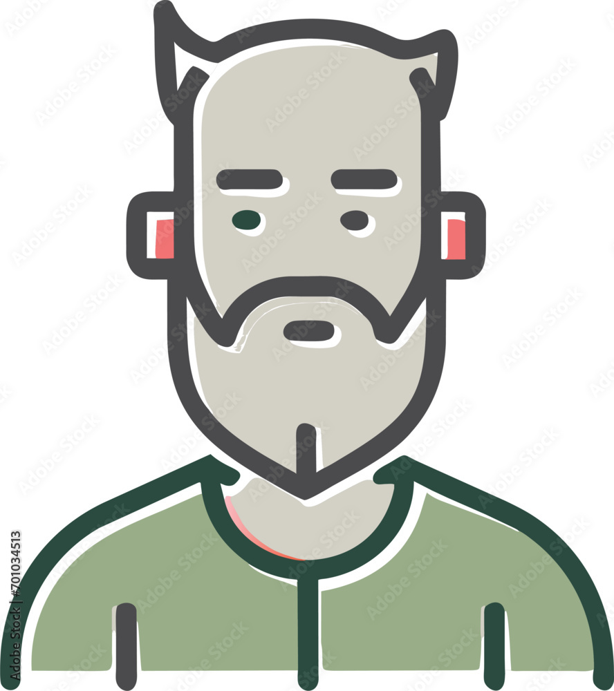 please create a vector image depicting the celebration of world beard day with diverse characters with beards interacting joyfully, icon offset fill